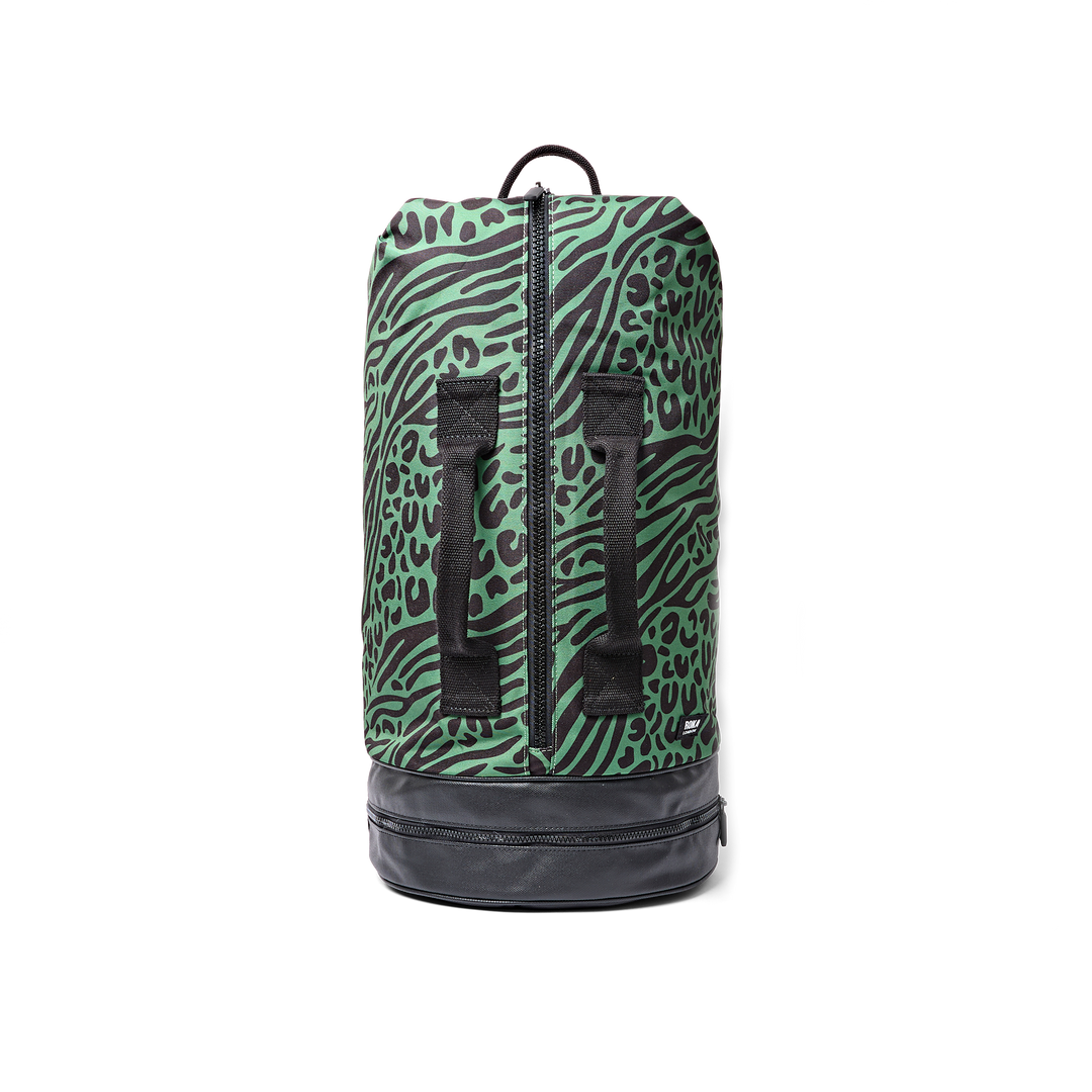 Heathrow Duffel Bag Backpack in Mixed Animal Artichoke