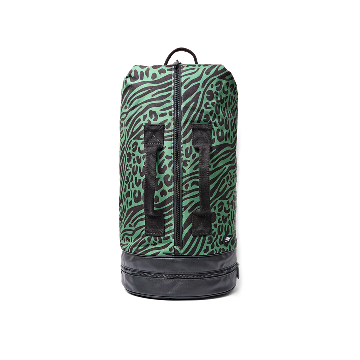 Heathrow Duffel Bag Backpack in Mixed Animal Artichoke