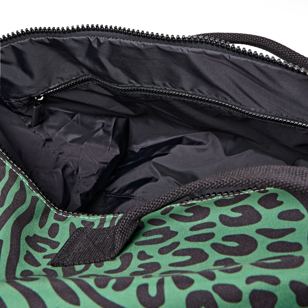 Heathrow Duffel Bag Backpack in Mixed Animal Artichoke