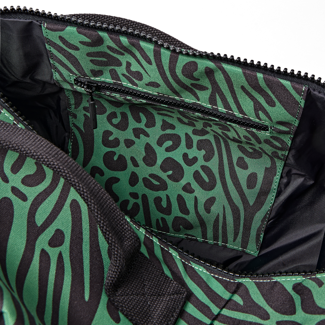 Heathrow Duffel Bag Backpack in Mixed Animal Artichoke