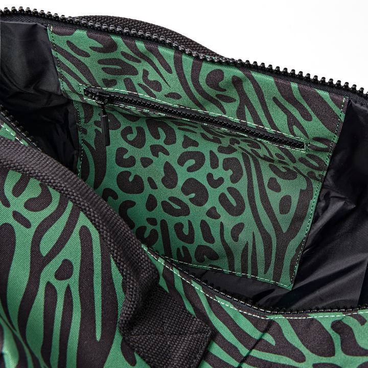 Heathrow Duffel Bag Backpack in Mixed Animal Artichoke