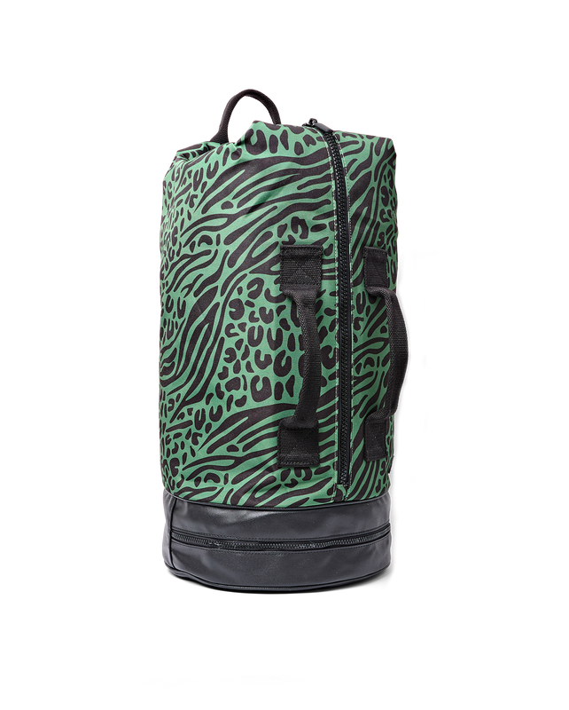 Heathrow Duffel Bag Backpack in Mixed Animal Artichoke