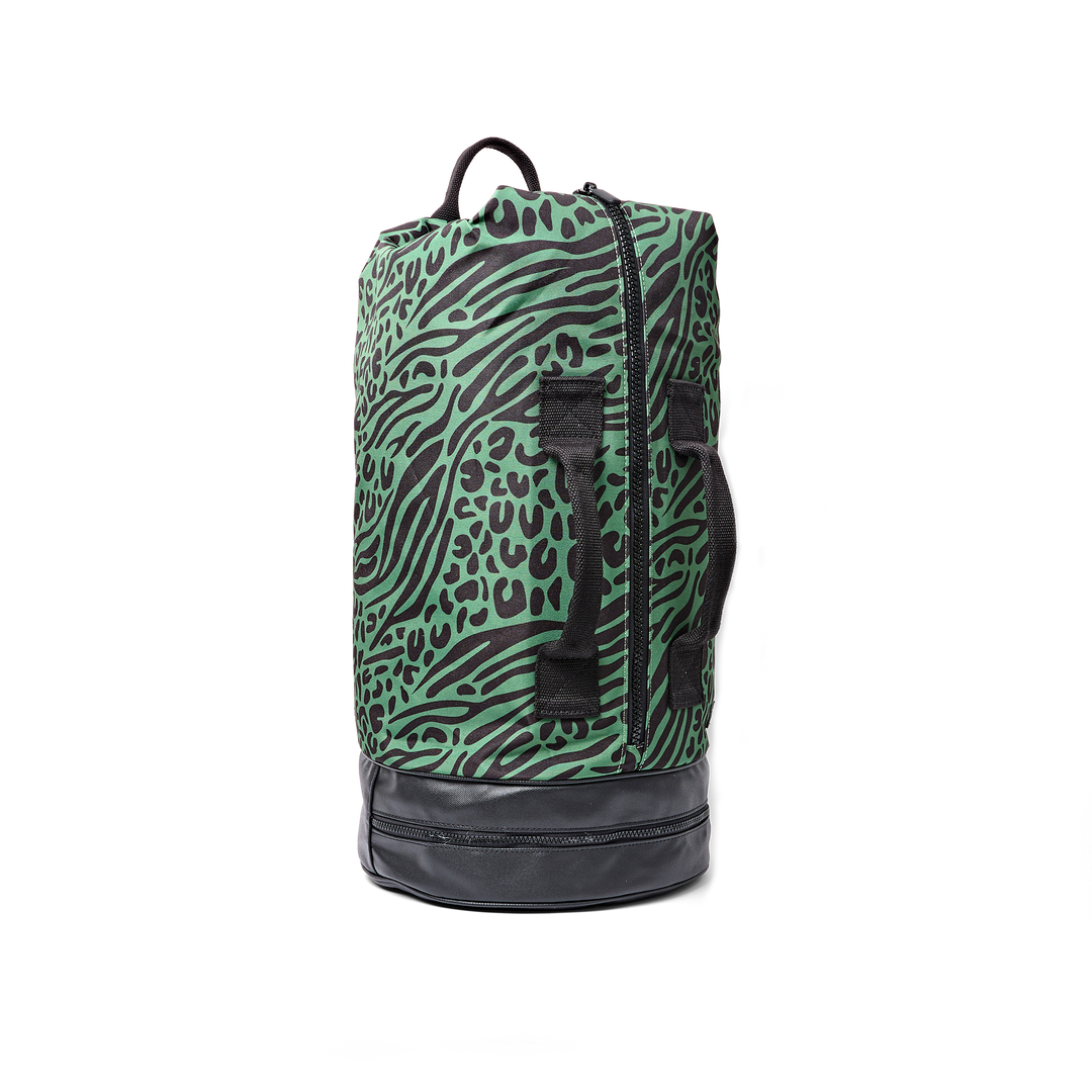 Heathrow Duffel Bag Backpack in Mixed Animal Artichoke