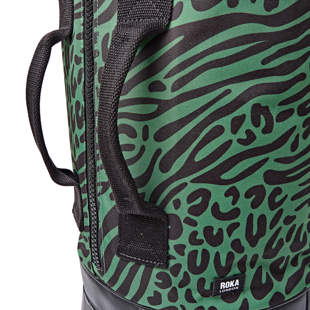 Heathrow Duffel Bag Backpack in Mixed Animal Artichoke