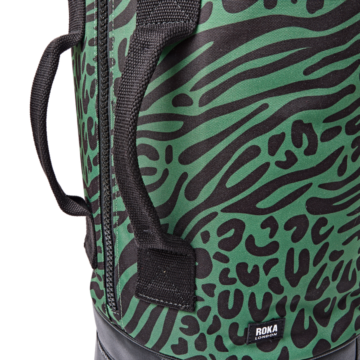 Heathrow Duffel Bag Backpack in Mixed Animal Artichoke