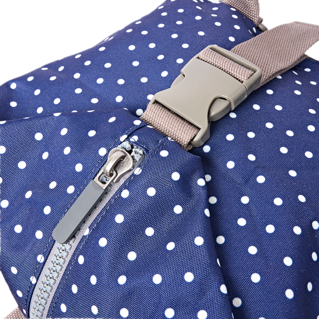 Heathrow Duffel Bag Backpack in Navy Polka Dot