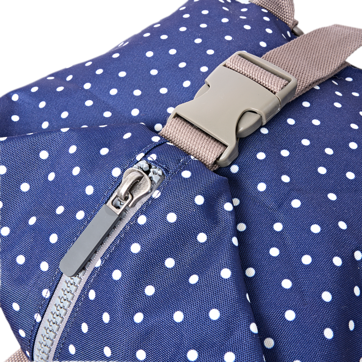 Heathrow Duffel Bag Backpack in Navy Polka Dot