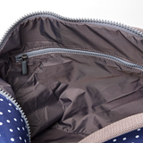 Heathrow Duffel Bag Backpack in Navy Polka Dot