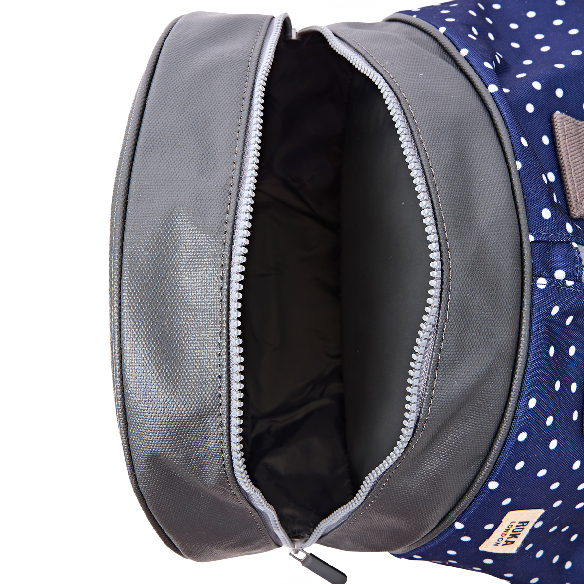 Heathrow Duffel Bag Backpack in Navy Polka Dot