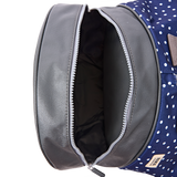 Heathrow Duffel Bag Backpack in Navy Polka Dot
