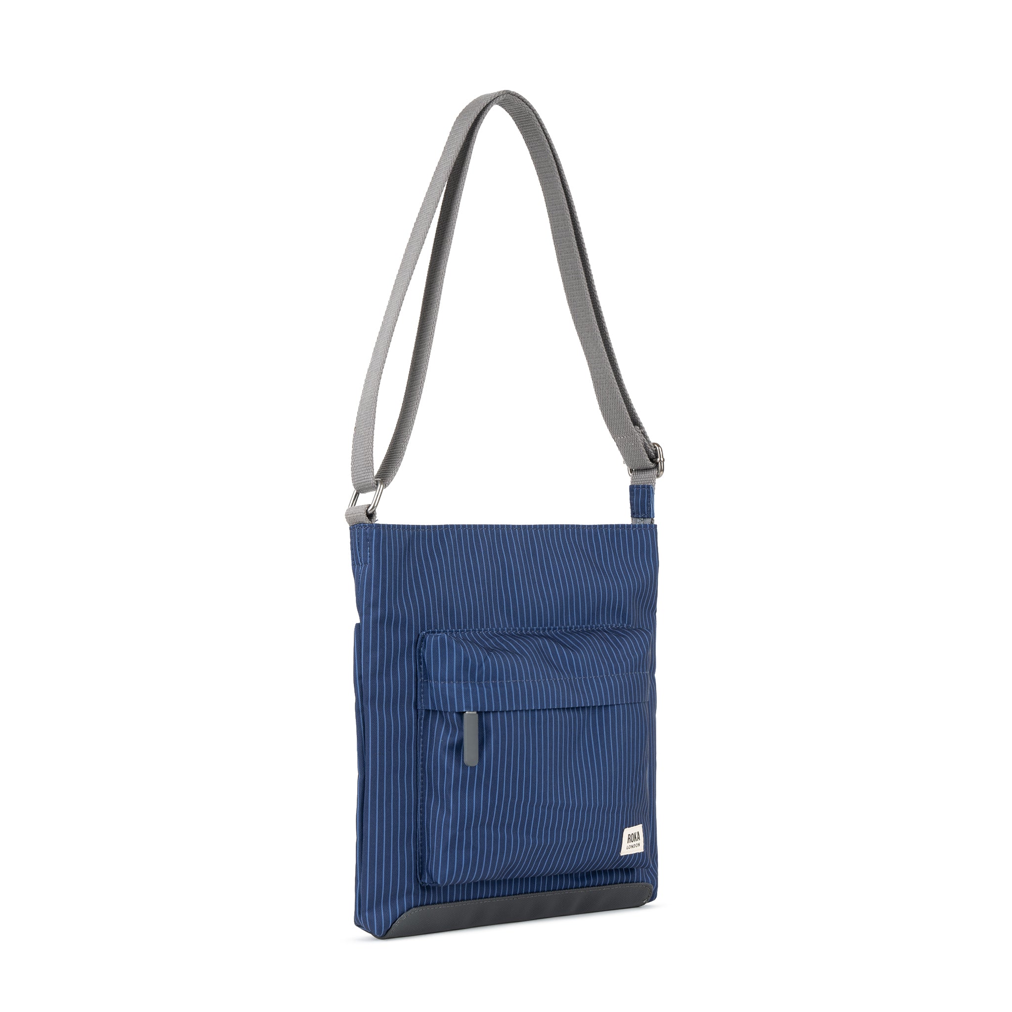 Kennington Crossbody Bag in Dark Wash Denim – ROKA London