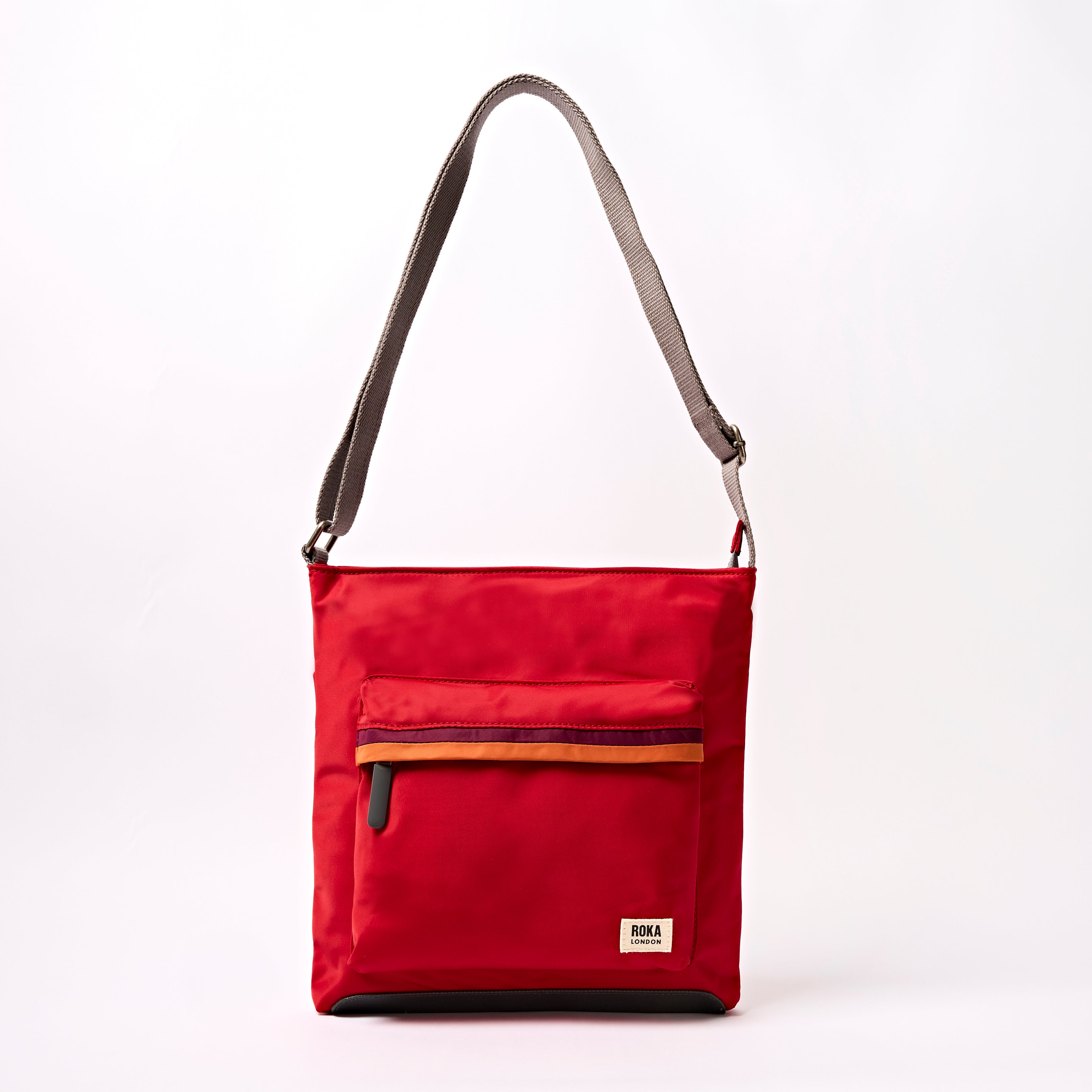 Kennington Crossbody Bag in Cranberry Stripe – ROKA London