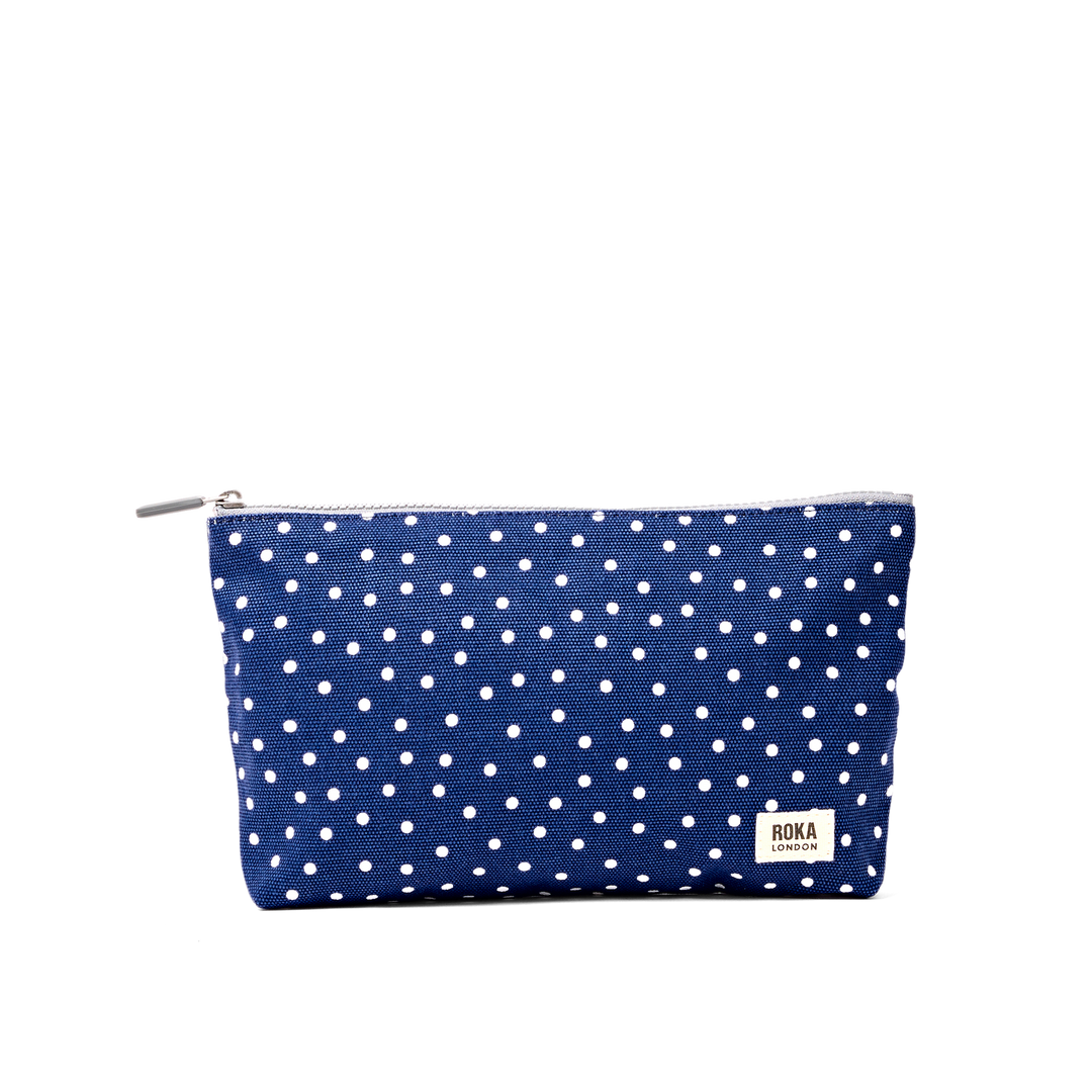 Maida Vale Pouch in Navy Polka