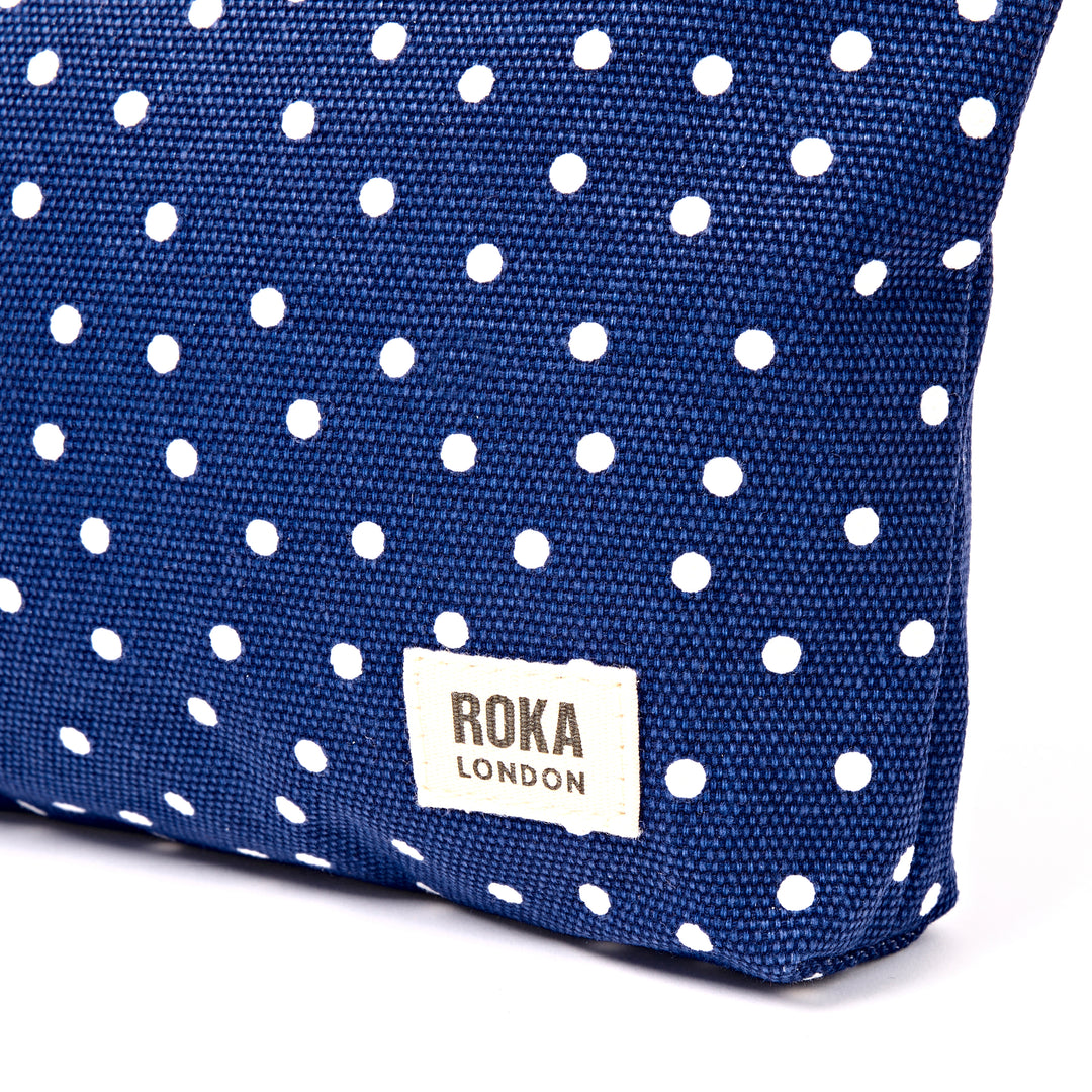Maida Vale Pouch in Navy Polka