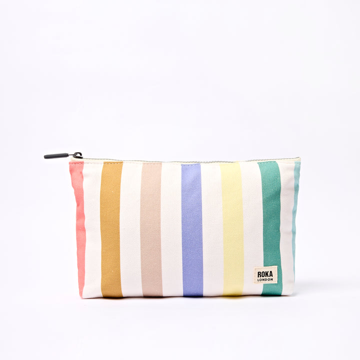 Maida Vale Pouch in Pastel Multi Stripe