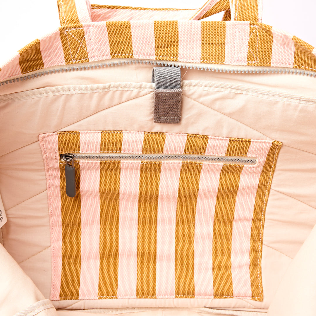 Marylebone Tote Bag in Rose Gold Stripe