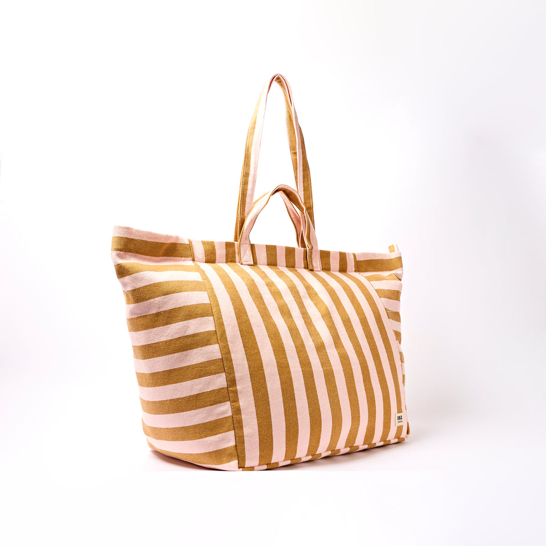 Marylebone Tote Bag in Rose Gold Stripe