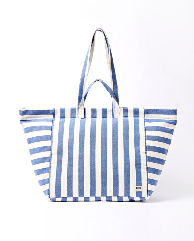 Marylebone Tote Bag in Denim Stripe