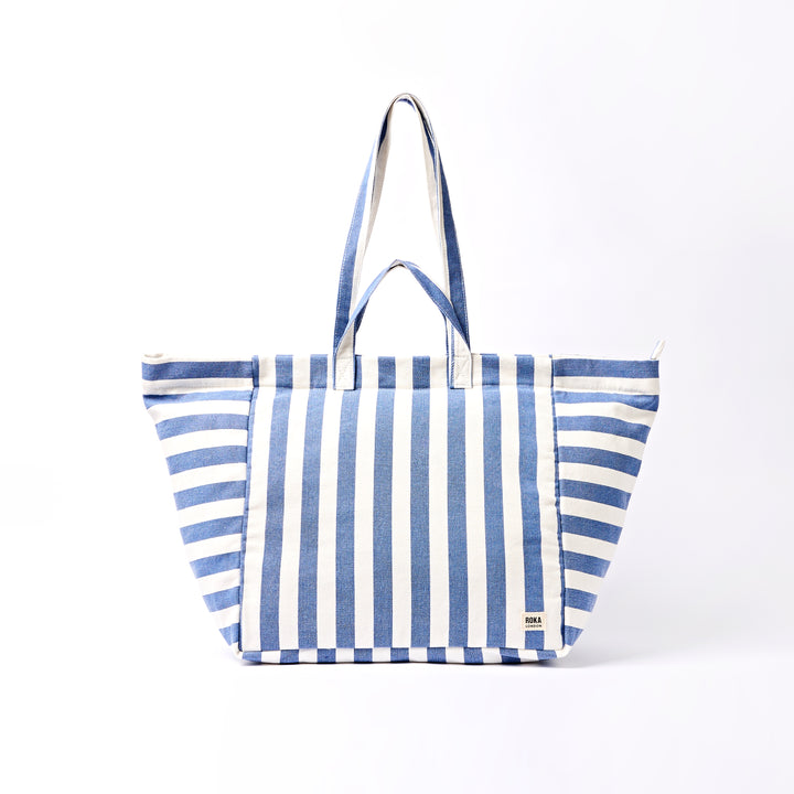 Marylebone Tote Bag in Denim Stripe