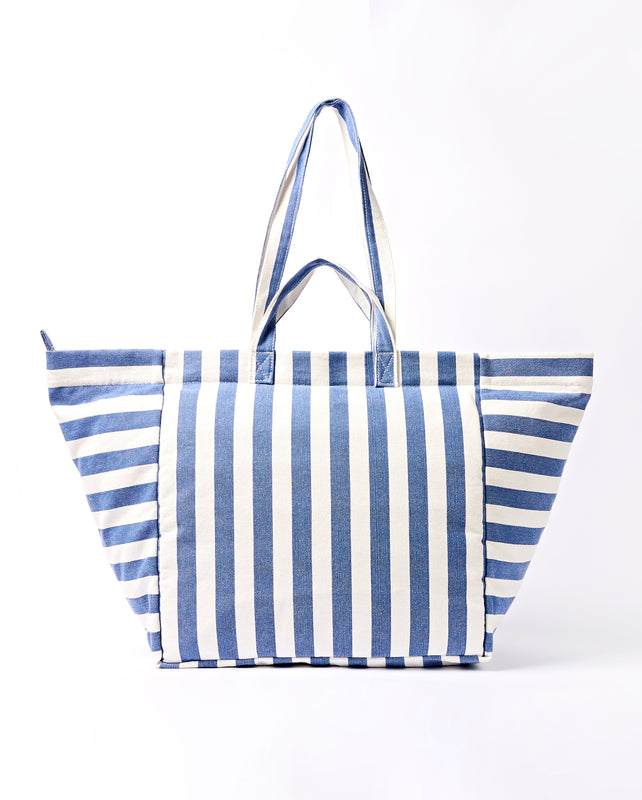 Marylebone Tote Bag in Denim Stripe