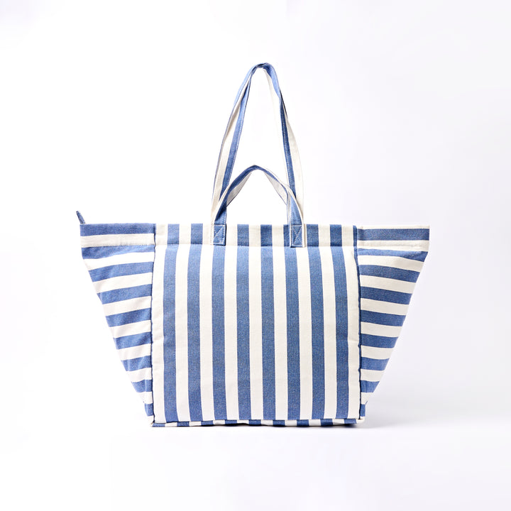 Marylebone Tote Bag in Denim Stripe