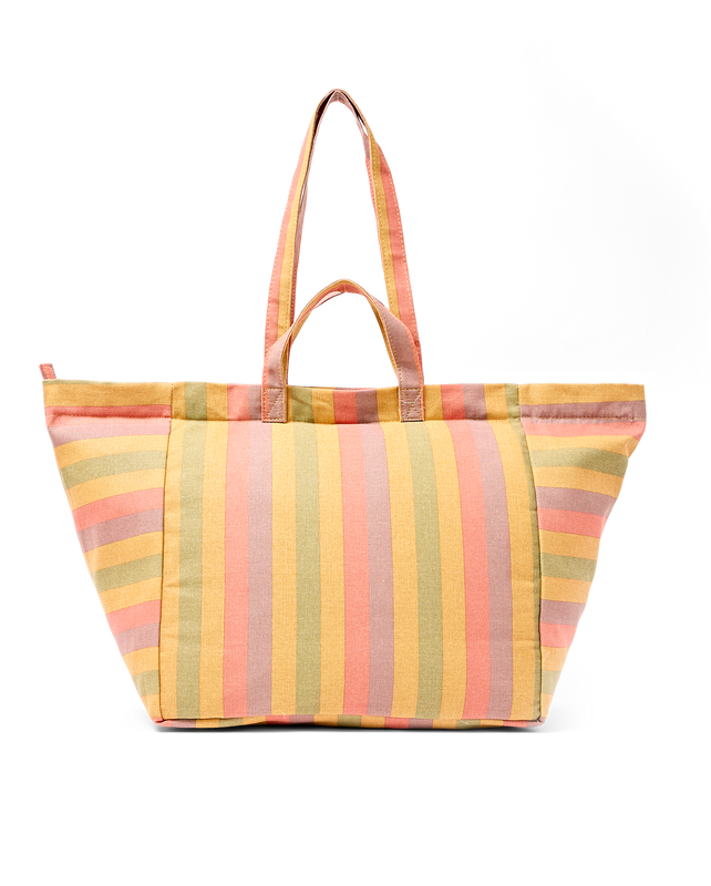 Marylebone Tote Bag in Faded Multi Stripe