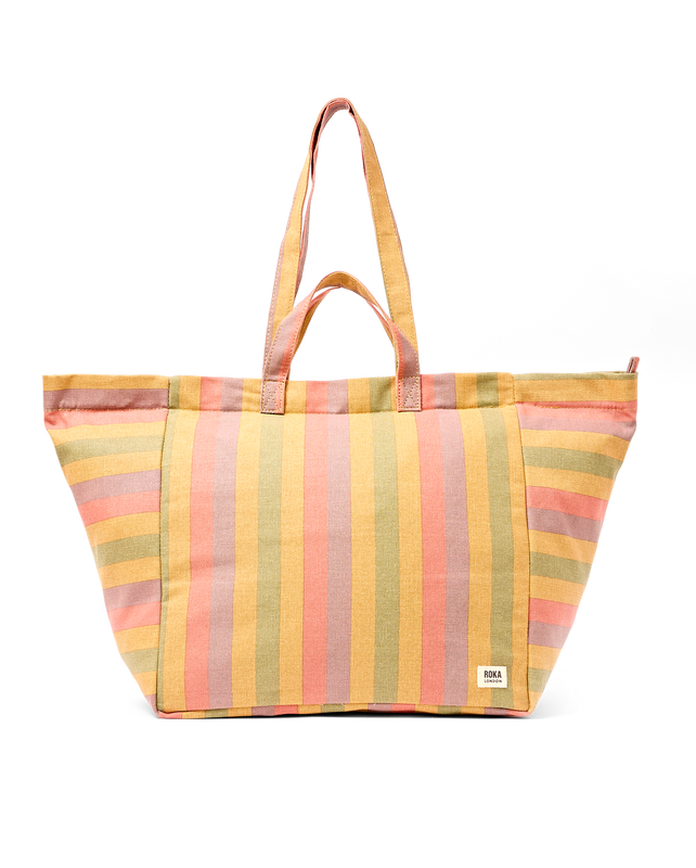 Marylebone Tote Bag in Faded Multi Stripe