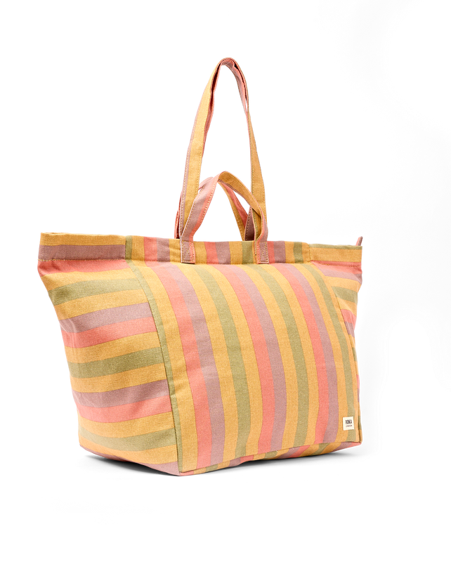 Marylebone Tote Bag in Faded Multi Stripe
