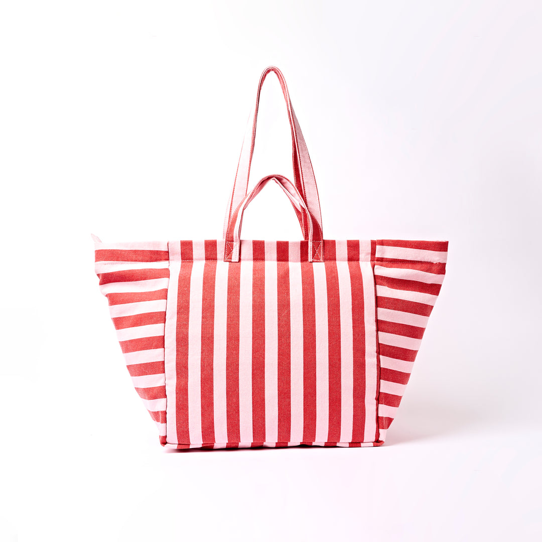 Marylebone Tote Bag in Strawberry Stripe