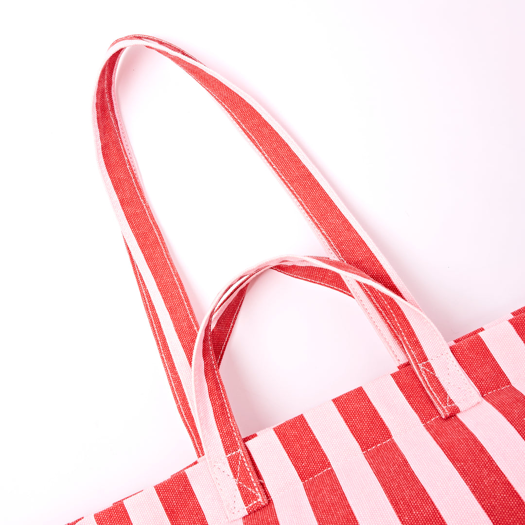 Marylebone Tote Bag in Strawberry Stripe