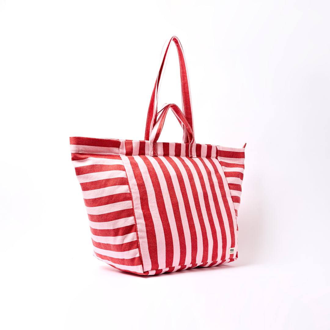 Marylebone Tote Bag in Strawberry Stripe