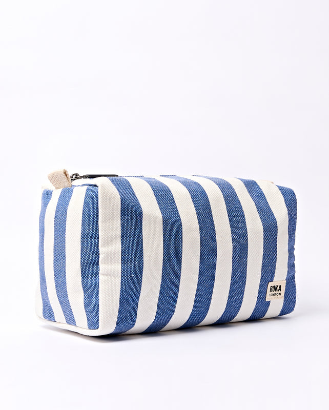 Maygrove Wash Bag in Denim Stripe