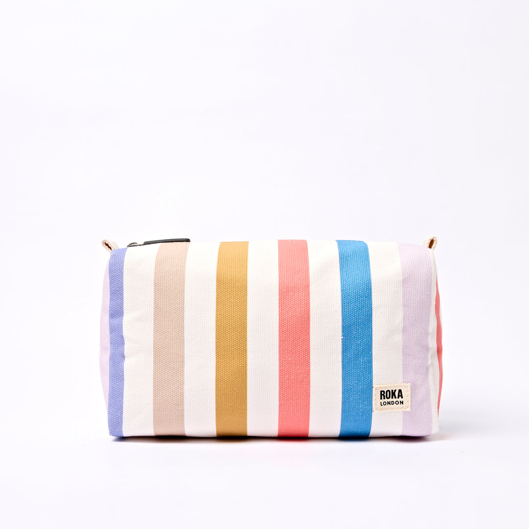 Mayfair Wash Bag in Pastel Multi Stripe