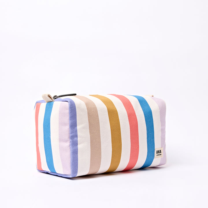 Mayfair Wash Bag in Pastel Multi Stripe