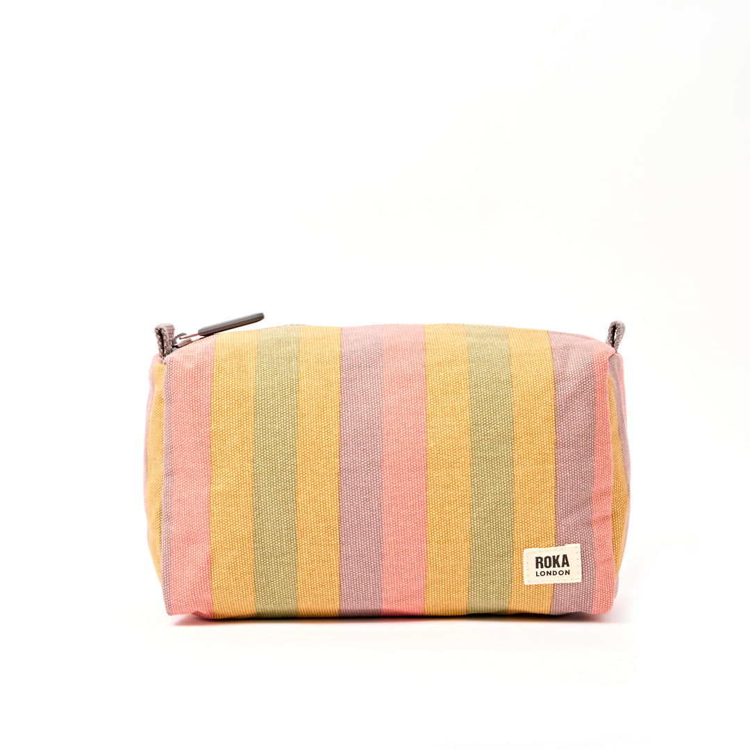 Mayfair Wash Bag in Faded Multi Stripe