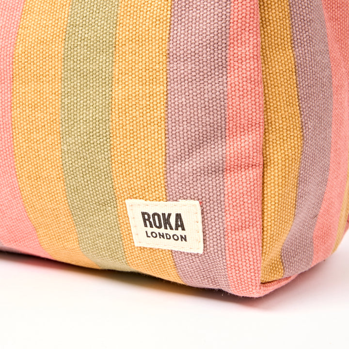 Mayfair Wash Bag in Faded Multi Stripe