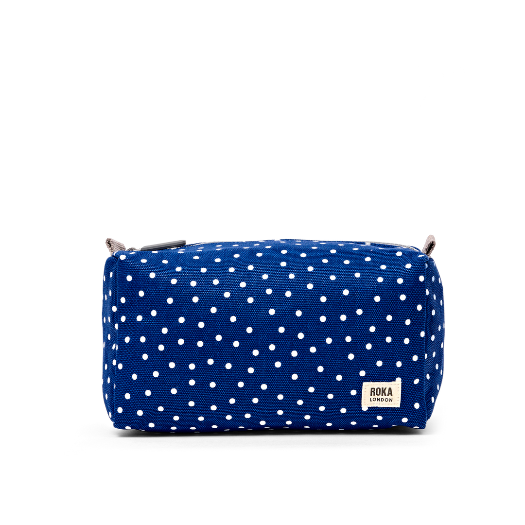 Maygrove Wash Bag in Navy Polka