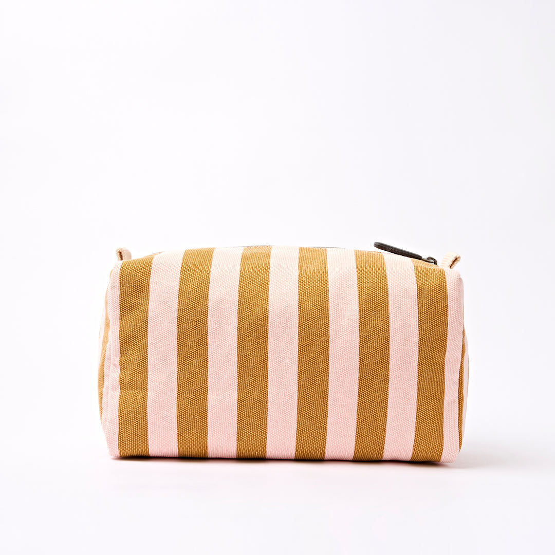 Mayfair Wash Bag in Rose Gold Stripe