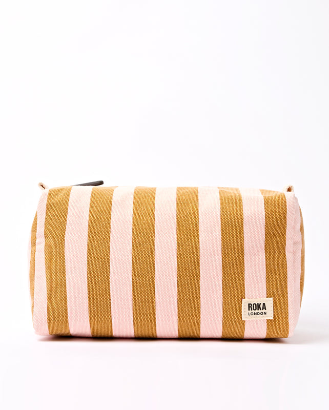 Maygrove Wash Bag in Rose Gold Stripe