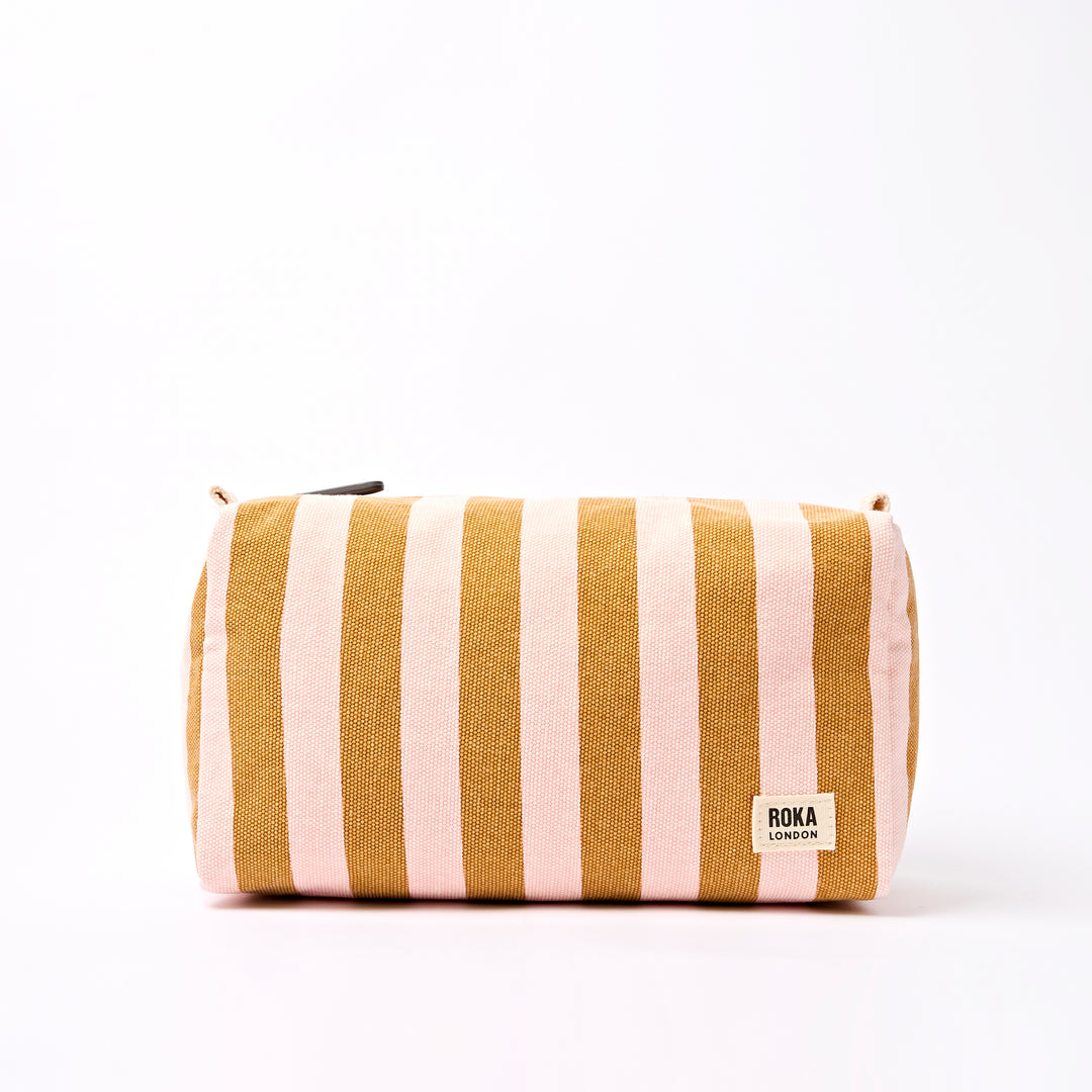 Mayfair Wash Bag in Rose Gold Stripe