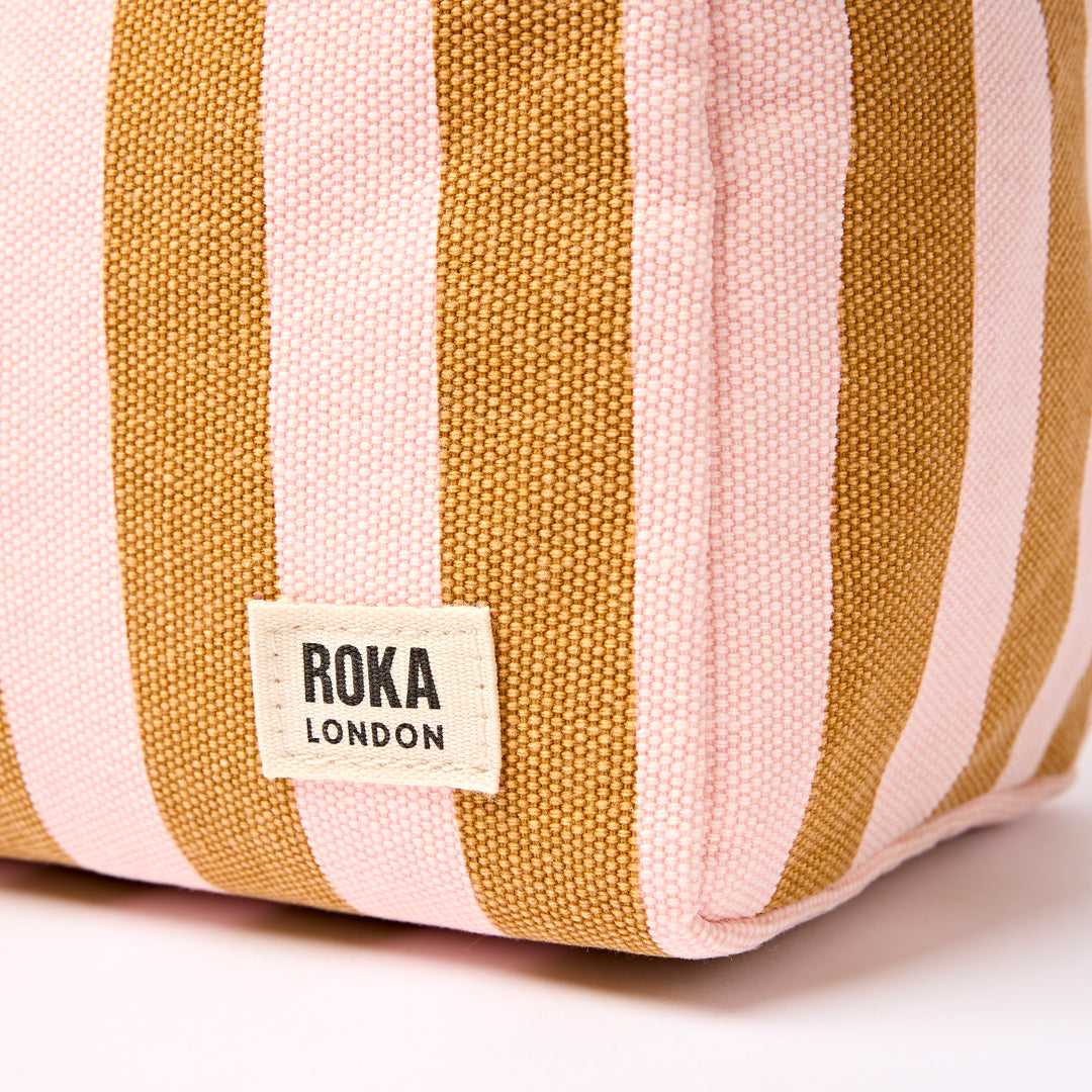 Mayfair Wash Bag in Rose Gold Stripe