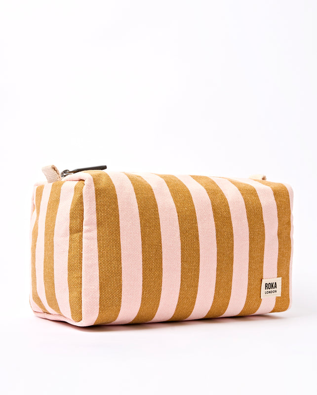 Maygrove Wash Bag in Rose Gold Stripe