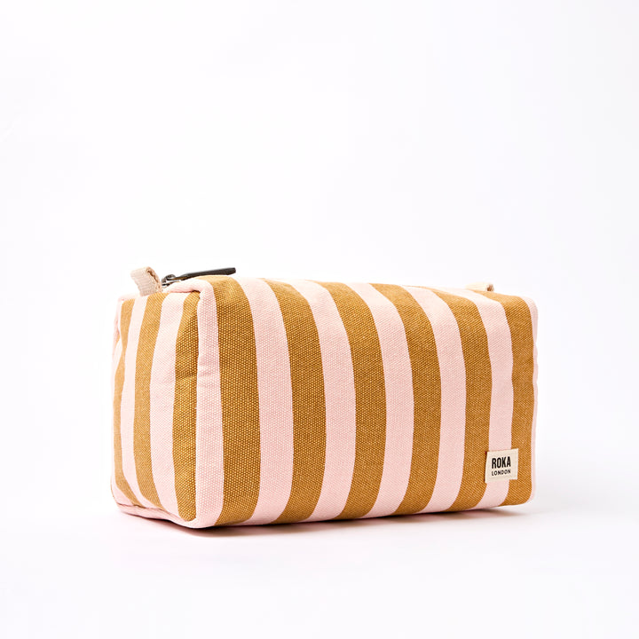 Mayfair Wash Bag in Rose Gold Stripe