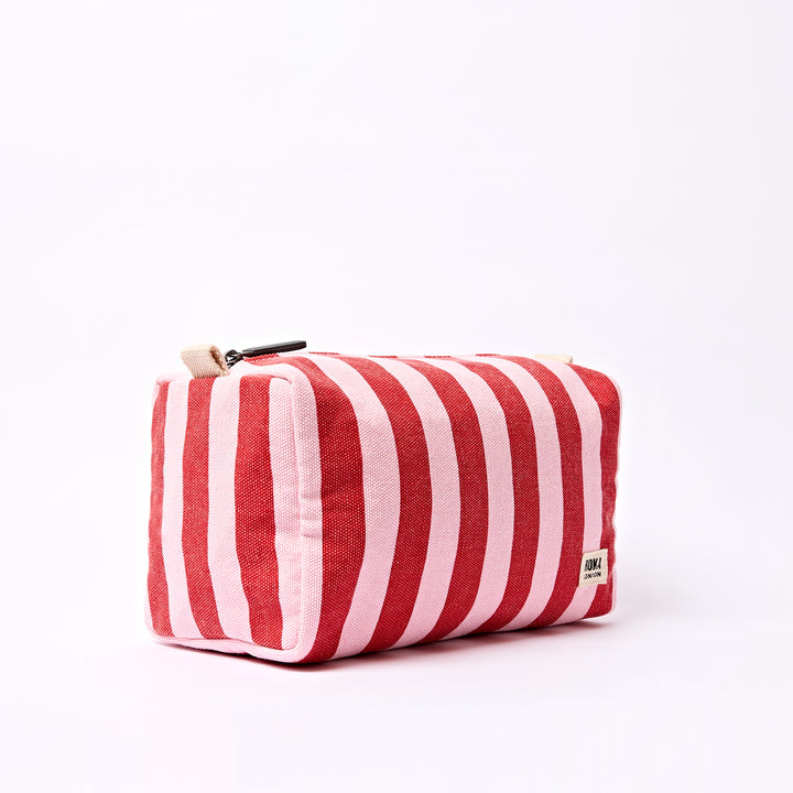 Mayfair Wash Bag in Strawberry Stripe