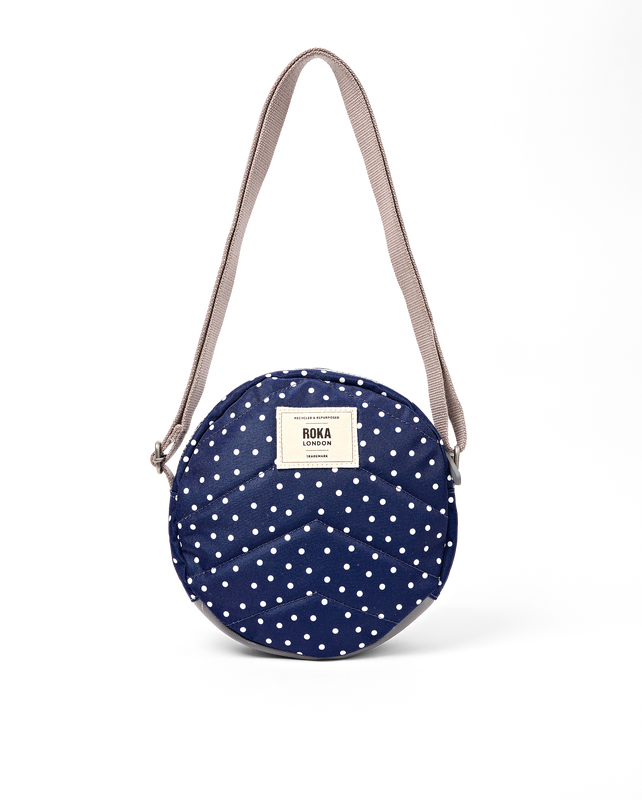 Paddington Crossbody Bag in Navy Polka Dot