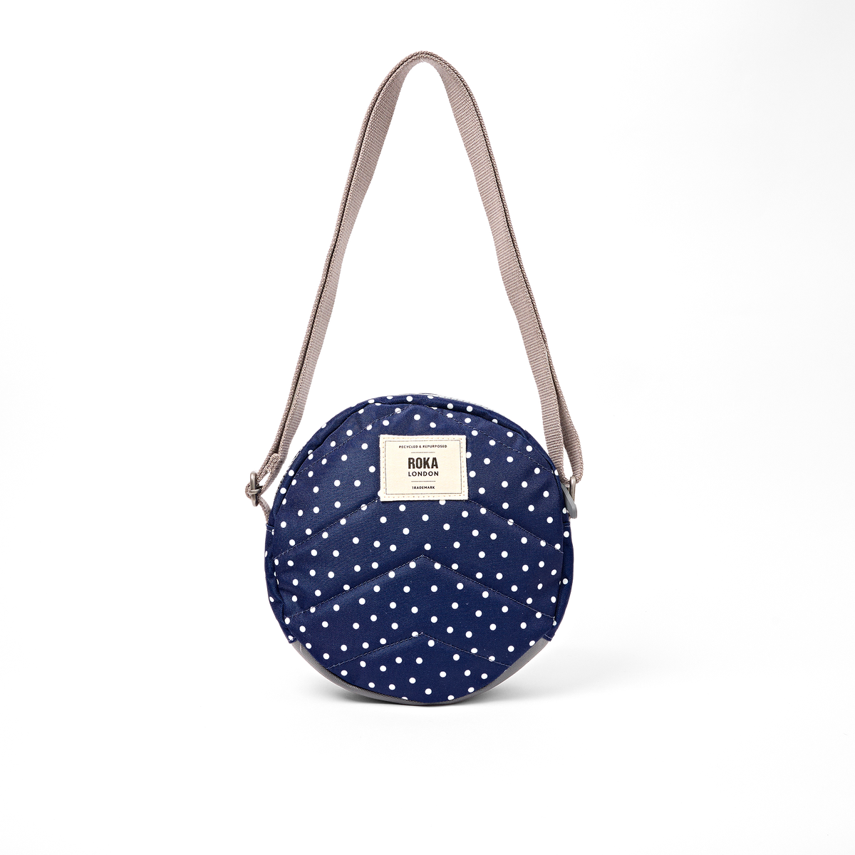 Paddington Crossbody Bag in Navy Polka Dot