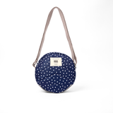 Paddington Crossbody Bag in Navy Polka Dot