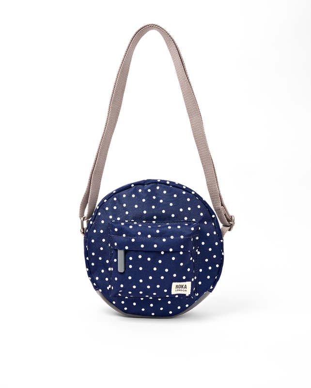 Paddington Crossbody Bag in Navy Polka Dot