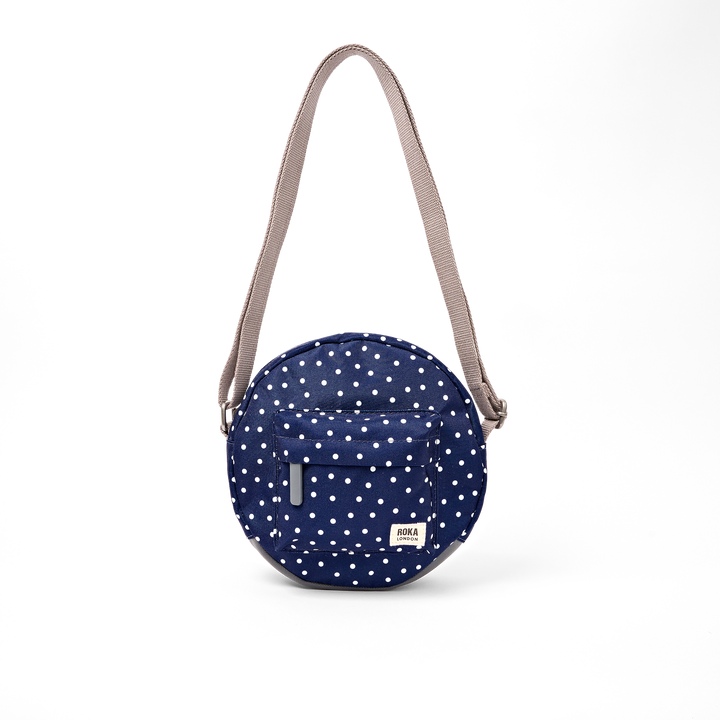 Paddington Crossbody Bag in Navy Polka Dot