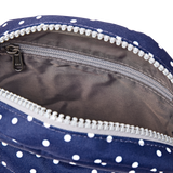Paddington Crossbody Bag in Navy Polka Dot